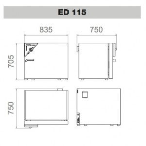 Сушильный шкаф Binder ED 115 (115 л, до 300 °C, без вентилятора)