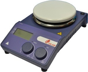 Мешалка магнитная с подогревом ULAB US-1500D (0-1500 об/мин; 340°C; цифр. управл; Ø 135 мм)