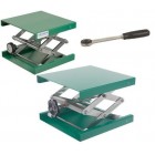 Подъемный столик лабораторный, алюминий, зеленый цвет, ДхШхВ 400х400х90/470 (11090)