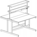 Стол островной физический 1500 СОФн-У (нерж.сталь с борт.)